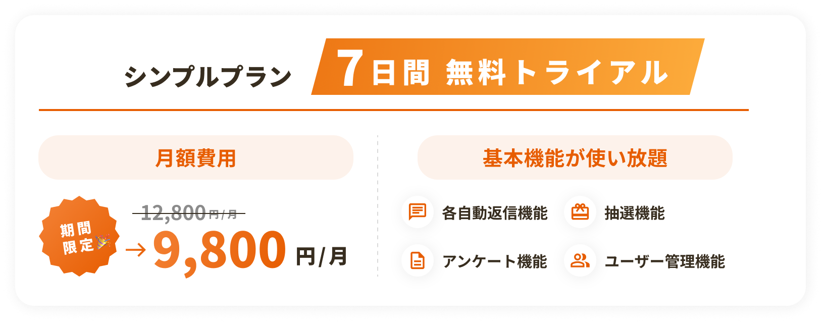 期間限定価格の案内